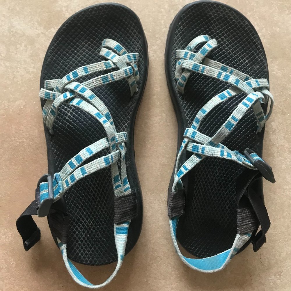 Chacos Size W9 Blue Striped Double Straps